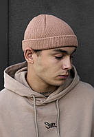 Шапка Біні Стаф Чоловіча Брендова Бежева Однотонна Staff Beige Denver