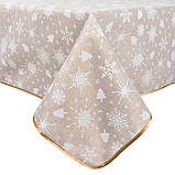 Скатертина Новорічна двостороння водовідштовхуюча 140х140 см., золотий люрекс, фото 9