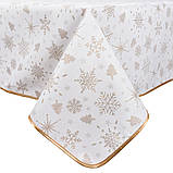 Скатертина Новорічна двостороння водовідштовхуюча 140х140 см., золотий люрекс, фото 10