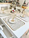 Двосторонні водовідштовхуючі серветки Новорічні з золотим люрексом, фото 4