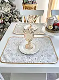 Двосторонні водовідштовхуючі серветки Новорічні з золотим люрексом, фото 3