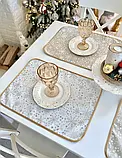 Двосторонні водовідштовхуючі серветки Новорічні з золотим люрексом, фото 5