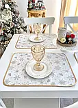 Двосторонні водовідштовхуючі серветки Новорічні з золотим люрексом, фото 4