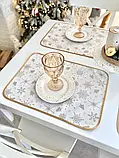 Двосторонні водовідштовхуючі серветки Новорічні з золотим люрексом, фото 6