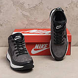 Чоловічі спортивні зимові кросівки, утеплені найк на хутрі, кросівки з хутром для чоловіків *102ч.сір бот* real, фото 2