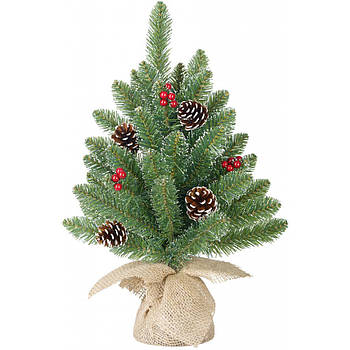 Штучна сосна Black Box Trees Creston Frosted зелена з шишками та ягодами 45 см (8718861153040)