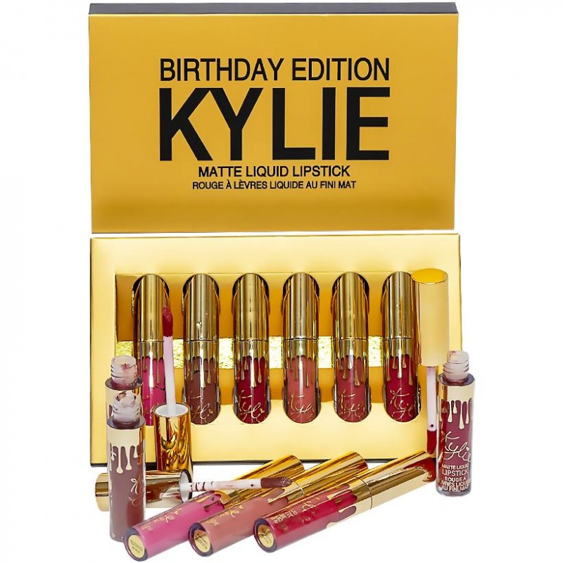💄Набір рідких матових помад Kylie Birthday Edition: 6 кольорів ідеального макіяжу Matte Liquid Lipstick, фото 1