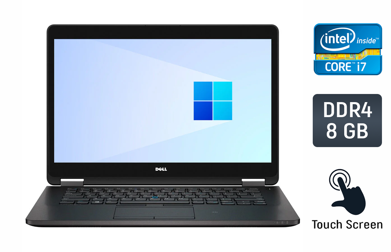 Ультрабук Dell Latitude E7470/ 14" (2560x1440) Сенсорний/ Core i7-6600U/ 8 GB RAM/ 256 GB SSD/ HD 520