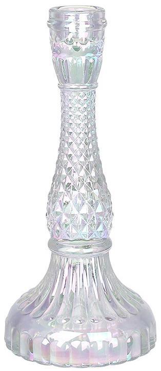 Свічник скляний "Crystal Glass" 22см, перламутр