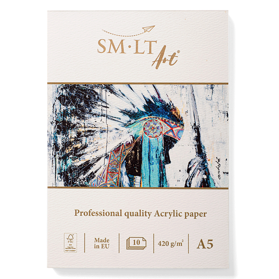 Склейка для акрилу PRO CREATE А5 420г/м2 10л білий папір SM-LT Art