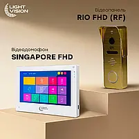 Комплект відеодомофона Light Vision: домофон 10" SINGAPORE (AI) FHD White та відеопанель RIO FHD Gold (82-00238-82-00214), фото 5
