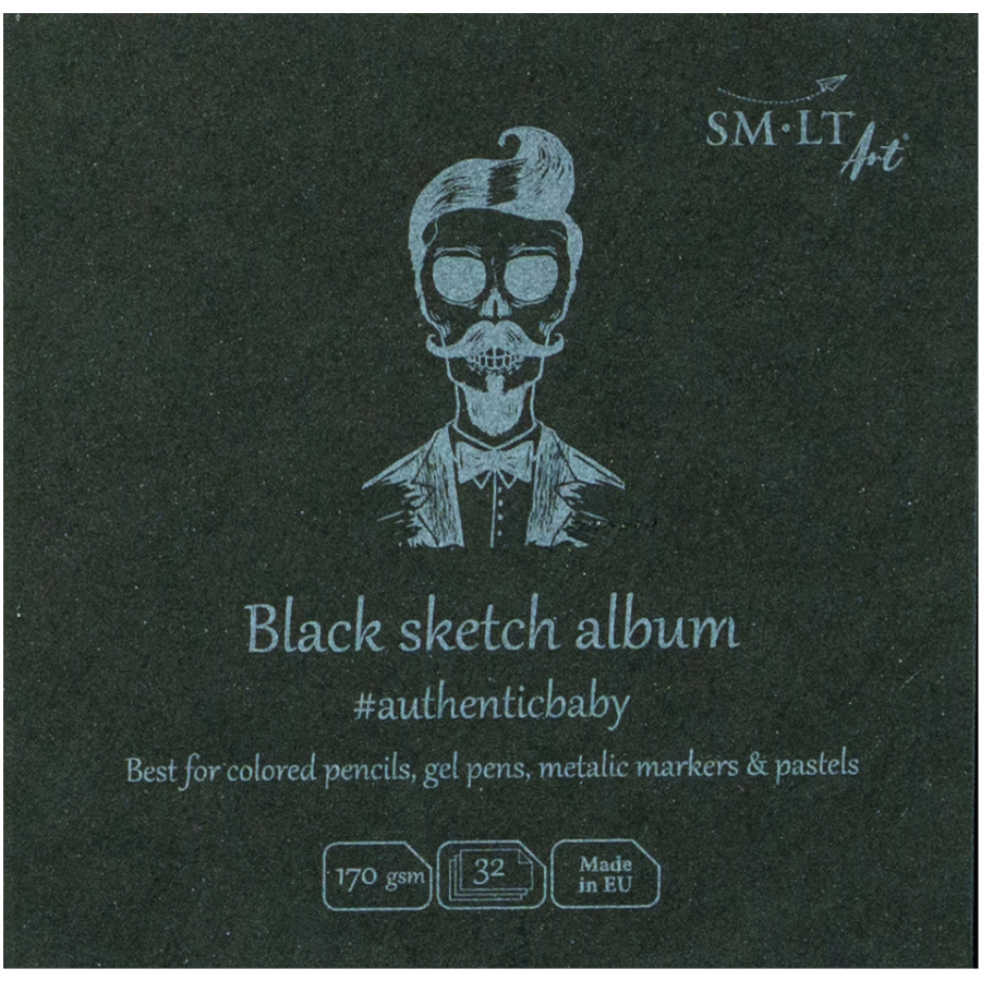 Альбом для рисунку AUTHENTIC Baby (black) 9х9см 170г/м2 32л чорний папір SM-LT Art