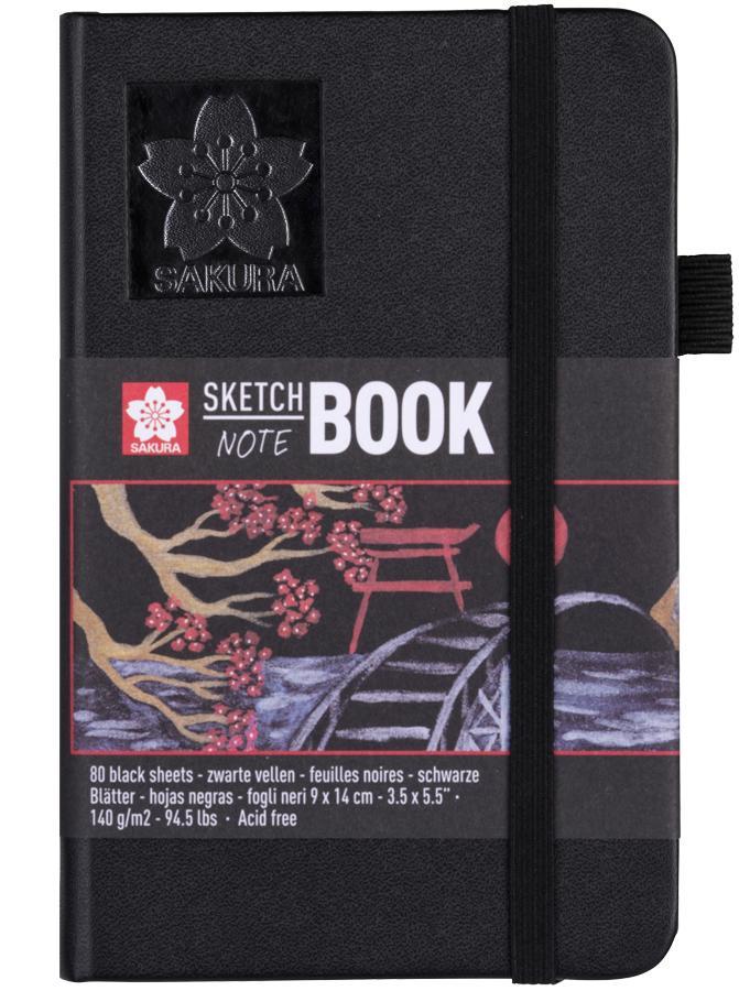 Блокнот Sakura Sketch А6 (9х14см) 140 г/м2 80 л чорний Sakura
