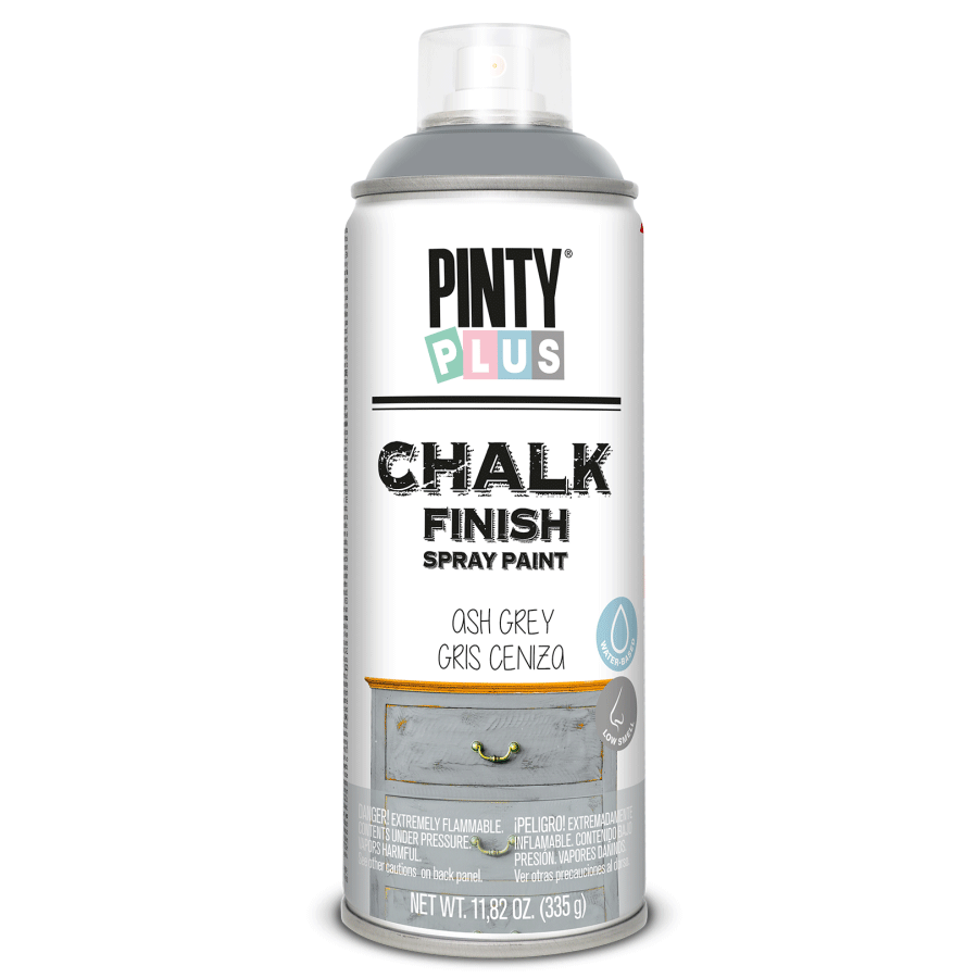 Фарба-аерозоль на водній основі Chalk-finish, Сірий, 400 мл, PINTYPLUS