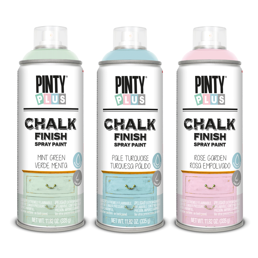 Фарба-аерозоль на водній основі Chalk-finish, Бірюза світла, 400 мл, PINTYPLUS