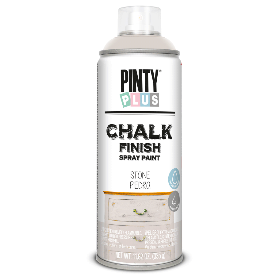 Фарба-аерозоль на водній основі Chalk-finish, Світло-сіра, 400 мл, PINTYPLUS