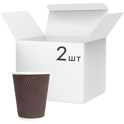 Стакани одноразові PRO service Riple Паперові Коричневі 340 мл 20 шт. (4823071635010)