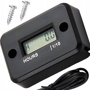 Лічильник мотогодин індукційний (чорний) для бензогенератора та ін техніки з бензиновим ДВЗ (в-во S. SL11.HM.B