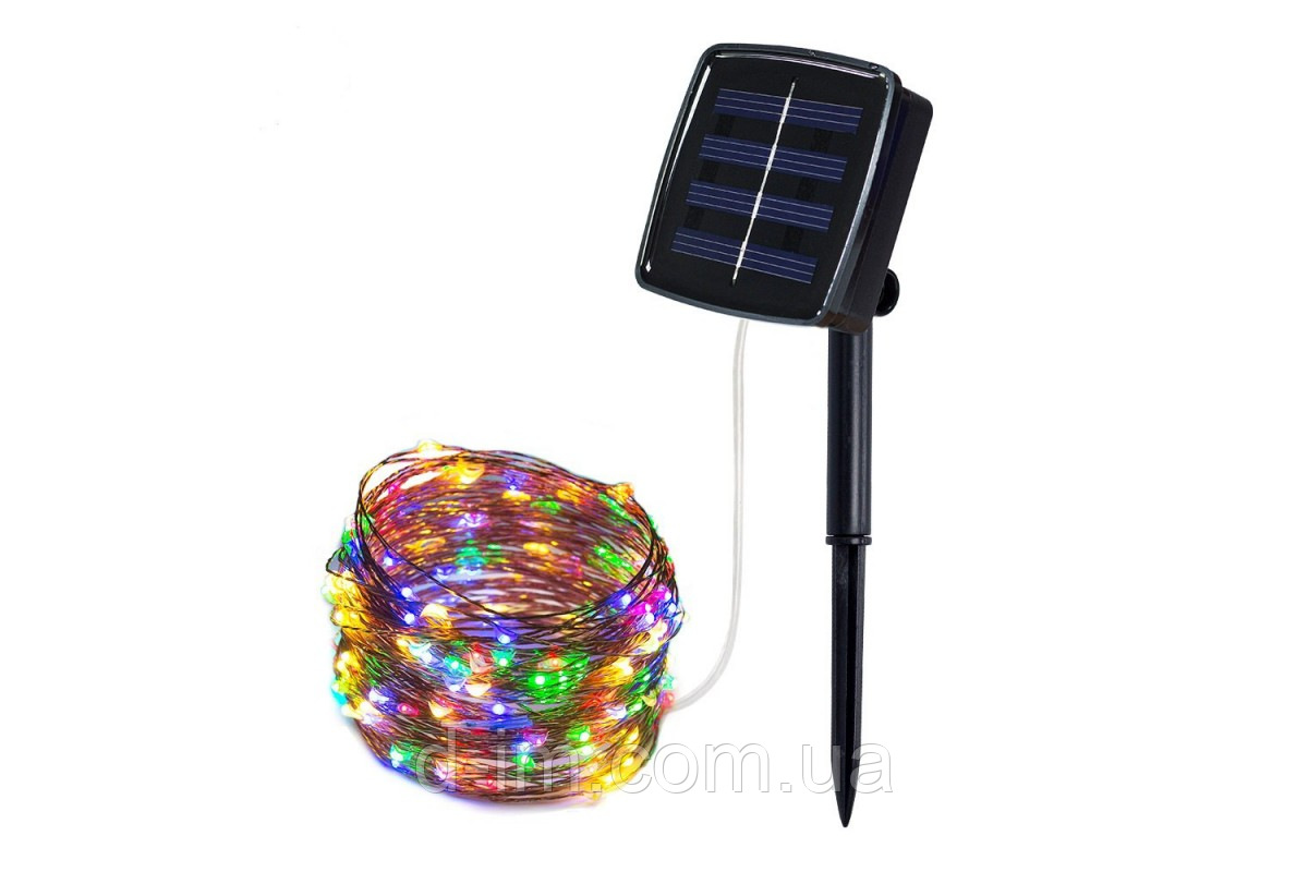 Гірлянда Крапля роси (SFK-15) RGB колір із сонячною панеллю 10m/100led