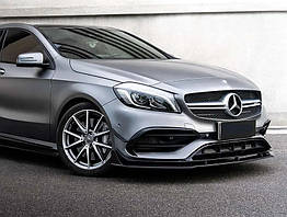 Передня лип накладка для Mercedes A-сlass W176 (2012-2018) HongHang ABS-пластик