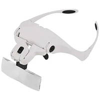 Окуляри збільшувальні, лобова лупа з LED підсвічуванням, 5 лінз 1x-3.5x 9892B1