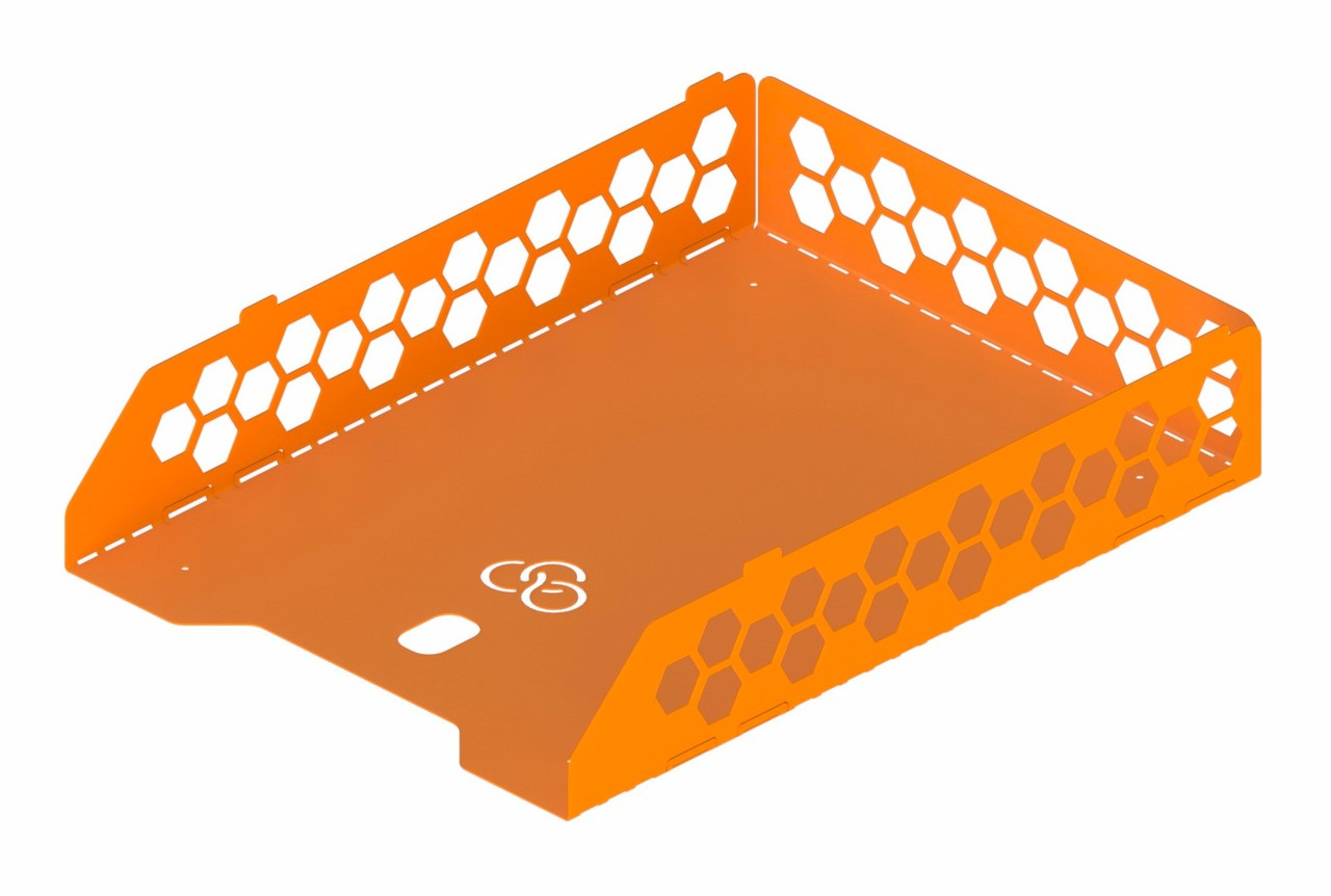 Лоток горизонтальний металевий для документів/паперів А4 (340х250х70 мм) помаранчевий ТМ "KOLCHUGA" (Кольчуга)