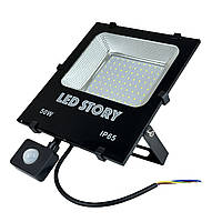 Лед прожектор з датчиком руху 50W 4000 Lm 5000К LED-STORY (ремонтопридатний)