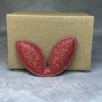 Аплікація Вушка, розмір 5,5*3,5 см, колір червоний, шт, Червоний