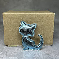 Аплікація-лакова "Кошеня", 40 мм*45 мм, колір- блакитний, арт 010802, 1 шт, Блакитний