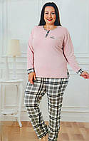 Пижама женская трикотажная с брюками Батал 6187, Розовый, 1XL