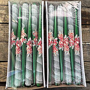 Свічки декоративні новорічні зелена 30 см, фото 5