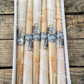 Свічки декоративні новорічні беж 30 см