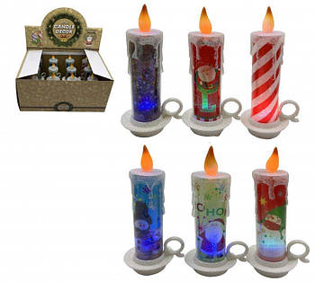 Свічка декоративна світлодіодна LED "Новорічна" на підставці 14,5см ZF-019-A G-Rich