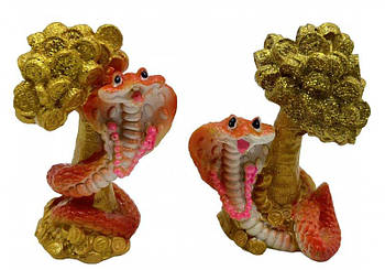Сувенір керамічний "Змія у грошового дерева" 8см 697 G-Rich