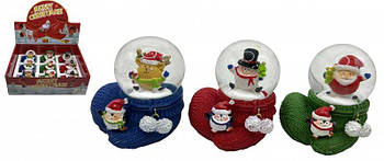 Сувенір "Куля снігова 45мм - Д.Мороз, Сніговик-рукавичка з Пінгвіном" SK-153 G-Rich