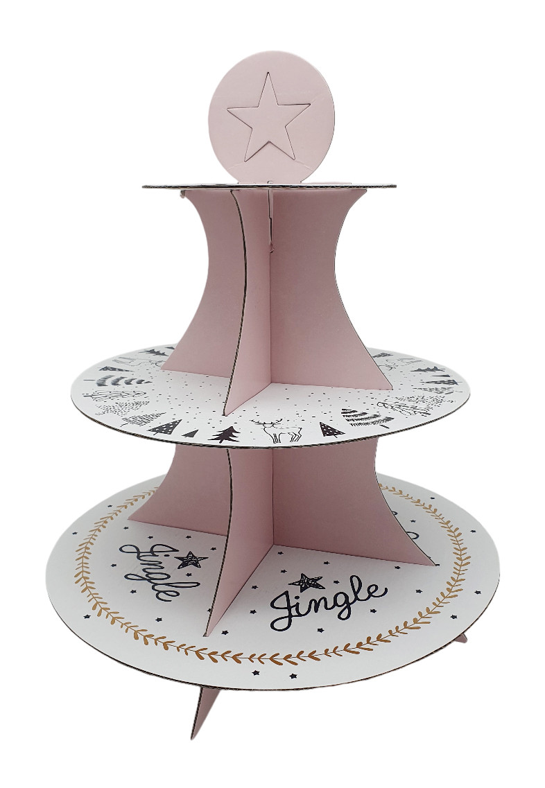 Картонна триярусна полиця етажерка Christmas gifts, 30 х 30 х 36 см, фото 1