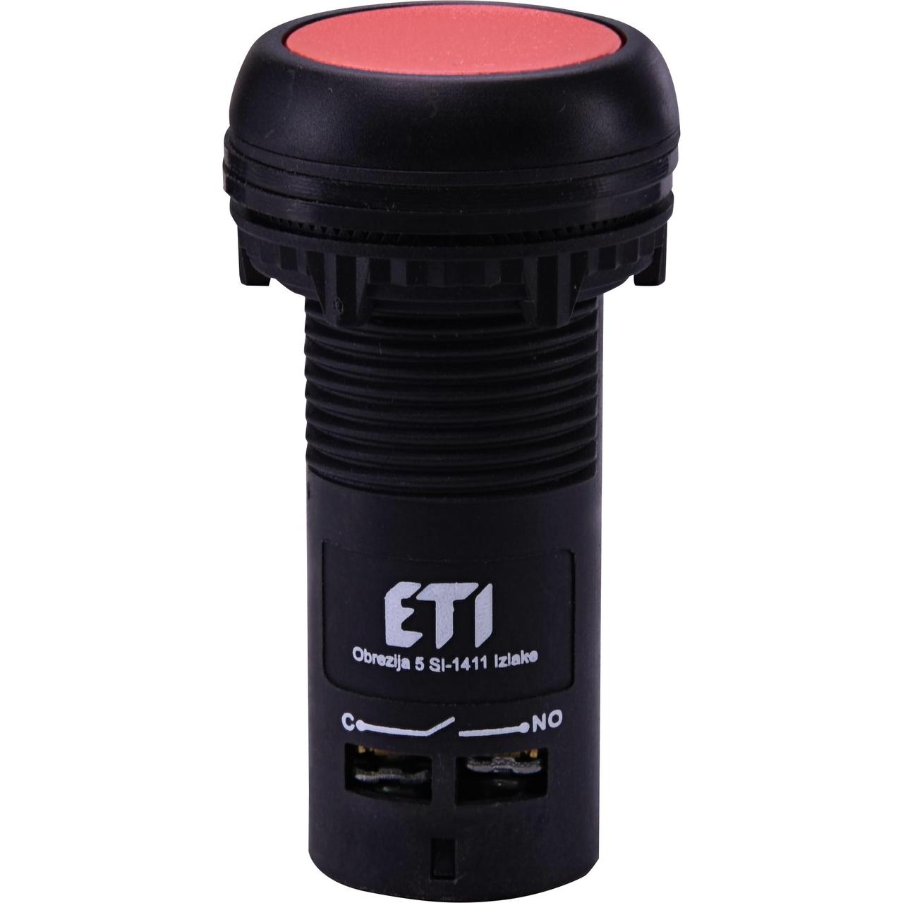 Кнопка моноблокова поглиблена з контактами ETI ECF-11-R 1NO + 1NC, червона
