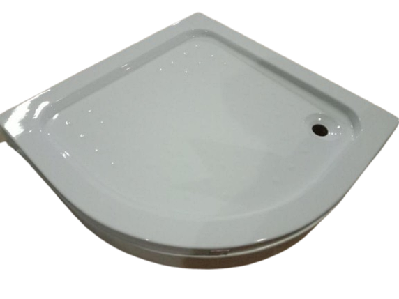 Душовий піддон Veronis Kaiser 90х90х15 см напівкруглий білий акриловий, фото 1