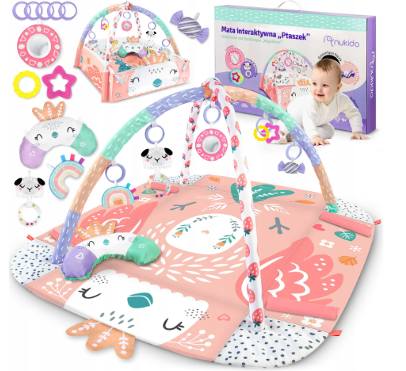 Розвиваючий інтерактивний килимок Ricokids NUKIDO 110х100см Рожевий