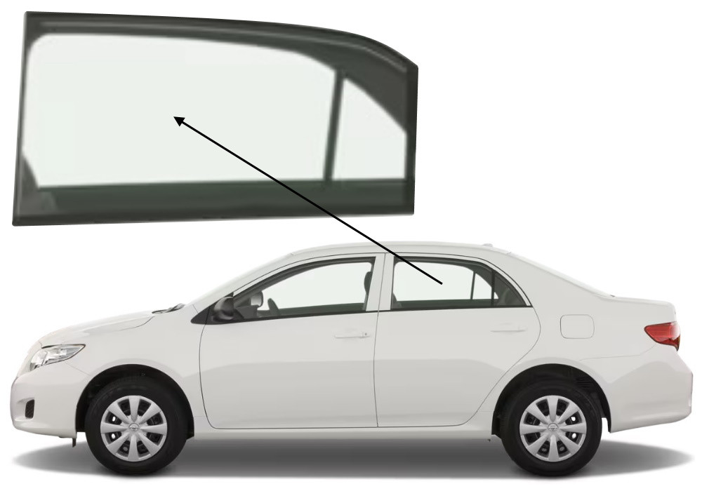 Бічне скло Toyota Corolla 2007-2013 задніх дверей ліве, фото 1