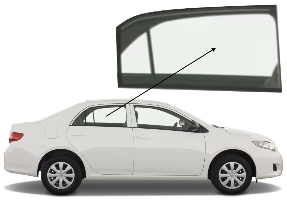 Бічне скло Toyota Corolla 2007-2013 задніх дверей праве, фото 1