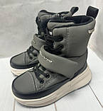 Дитячі підліткові зимові дутики на овчині Jong Golf хакі 33-35, фото 3