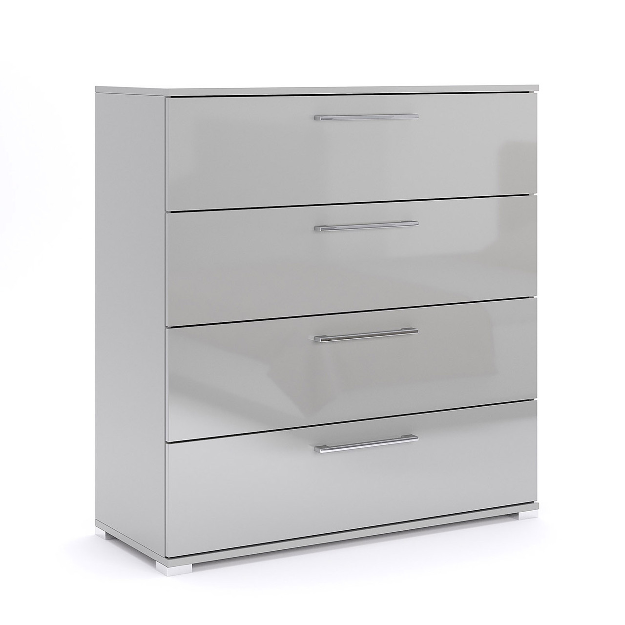Сучасний стильний високий комод на 4 шухляди 1 метр сірий глянець для білизни речей у спальню ДСП Мегі Миро-Марк