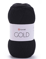 Пряжа Gold-9038 чорний з чорним люрексом