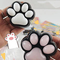Іграшка-антистрес таба лапка, лапка котика, сквіш лапка чорно-біла