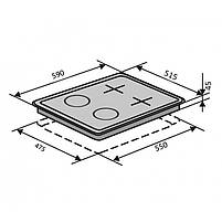 Варильна поверхня HSF622-D3G RCS (BK), вбудовуєма, комбінована, газова + hi-light, комфорки 2/2, колір чорний, фото 3