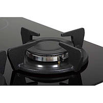 Варильна поверхня HSF622-D3G RCS (BK), вбудовуєма, комбінована, газова + hi-light, комфорки 2/2, колір чорний, фото 4