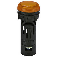 Лампа сигнальна "LED" моноблокова матова Ø 16 мм ETI ECLI-16-024C-A 24V AC/DC жовтогаряча