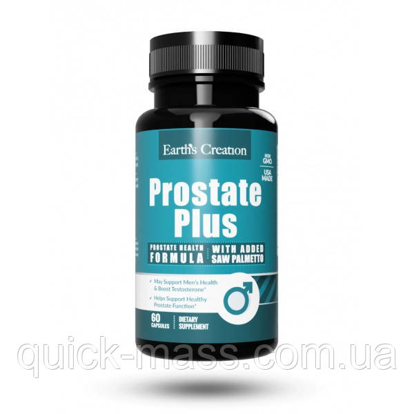 Вітаміни для чоловічого здоров'я Earth's Creation Prostate Plus Saw Palmetto - 60 капс, фото 1
