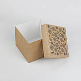 Різдвяна Крафт коробка 15*15*13 см Подарункова коробка на Новий рік, фото 2